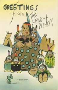 Greetings from The Land of Plenty, Plastichrome Chrome Postcard - Imagen 1 de 2