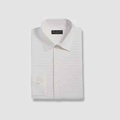 Camisa de vestir plisada horizontal calce ajustado blanca Alfani para hombre talla 16-16,5 34/35 Foto 1 de 2