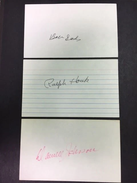 Ralph Houk NY Yankees Signed Index Card 1940s Debut JSA Prec - Image 1 of 1