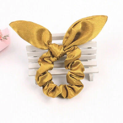 Cuerda de pelo ajustable satinada para orejas de conejo anillo elástico banda para el cabello Foto 1 de 4