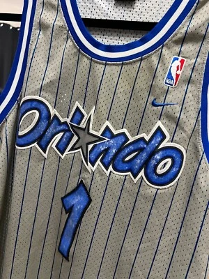 Camiseta De Colección Nike NBA Tracy McGrady #1 Orlando Magic Rayas Raras Longitud M +2 Foto 1 de 4