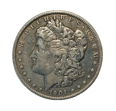 1901 P Morgan Silver Dollar XF details cleaned - Image 1 of 2