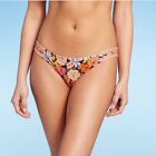 Bas de bikini effronté pour femme ombre et rivage crochet fond multi-floral taille M neuf avec étiquettes 