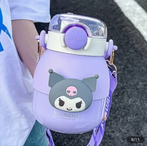 Kuromi Sanrio Water Bottle 29oz Insulated Steel Kawaii W Strap - Picture 1 of 7