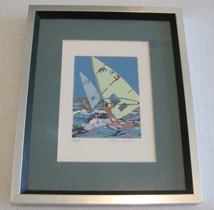 D L Walker Windsurfing Signed Limited Edition 32/100 art print - Picture 1 of 2