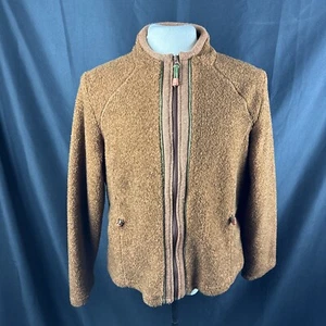 Vintage Womens Woolrich Orange Rust Sherpa Fleece Jacket Sweater Large Retro - Imagen 1 de 9