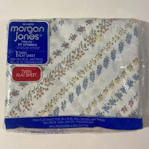 Vintage Morgan Jones Twin flaches Blatt Country Garden Floral kein Eisen Neu aus altem Lagerbestand 66" x 96" - Bild 1 von 5