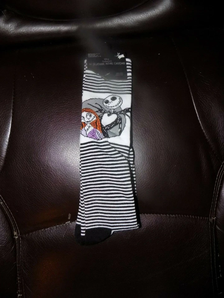 3 Pairs Disney Nightmare Before Christmas Jack Sally Striped Knee Socks 4-10
