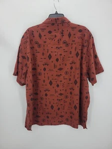 Gibson Trading Company Shirt Mens XL Burnt Orange Aztec Tribal Southwest - Picture 1 of 8
