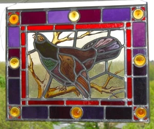 Bleiverglasung, Glasbild, Fensterbild, Auerhuhn, Vogel, Relief, Bild, Tiffany - Picture 1 of 1