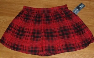 *EYE CANDY SKORTS SIZE S - L JUNIOR RED PLAID LIGHTWEIGHTNWT - Picture 1 of 2