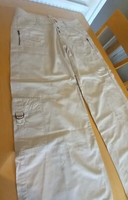 Kit Womens Wide Leg Beige Cargo Pants Trousers Roll Cuff Hiking Climbing Size 18 - Image 1 of 4