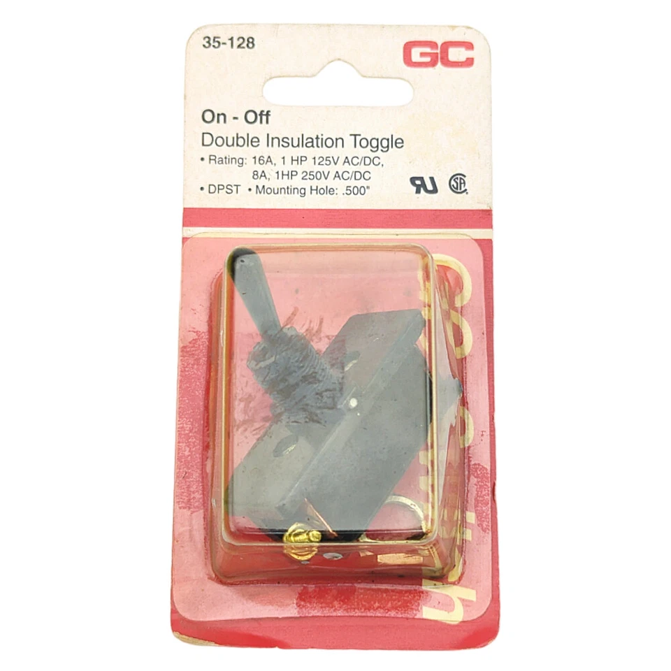 Interruptor de palanca de encendido y apagado de doble aislamiento GC Electronics 35-128 Bat-Mandle 250 V Foto 1 de 1