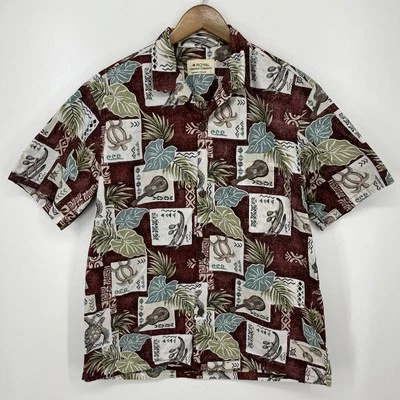 Camisa masculina Royal Hawaiian manga curta botão tamanho G multicolor algodão - Imagem 1 de 4