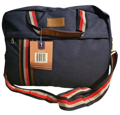 American Traveler нести все сумка темно-синий холст с ремнем через плечо багажа новый с Ярлыками - Изображение 1 из 4