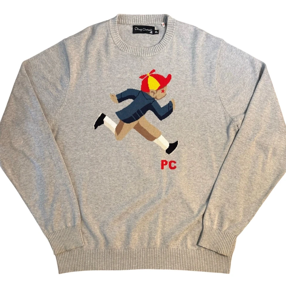 Play Cloths Large Running Jack Crewneck Pullover Sweater Gray Men’s Size XL - Image 1 of 4