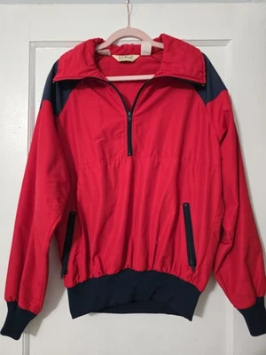 Vintage 80s LL BEAN SKI SHELL Jacket Red Navy Blue - Image 1 of 4