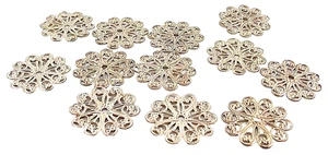 TEN  ORNATE 29mm ROSE GOLD COLOR FILIGREE CONNECTOR FINDINGS CFCF545 - Picture 1 of 2