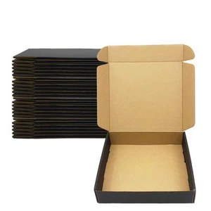 24 Pack 9x8x2 Inches Black Shipping Boxes,3 Layers Corrugated Cardboard Box, ... - Picture 1 of 8