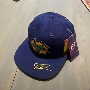 Cappello Berretto Jacques Villeneuve Formula 1 Campionato del Mondo F1 Blu Vintage Raro Nuovo - Foto 1 di 9