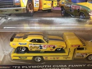 1972 PLYMOUTH 'CUDA FUNNY CAR RETRO RIG    HOT WHEELS CAR CULTURE TEAM TRANSPORT - Picture 1 of 6