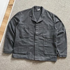 70s French Vintage Gray Wool Worn Le Laboureur Style Workwear Jacket Size 52 - Picture 1 of 18