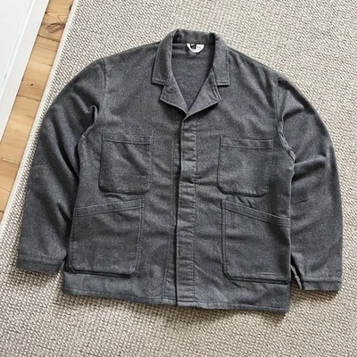70s French Vintage Gray Wool Worn Le Laboureur Style Workwear Jacket Size 52 - Image 1 of 4