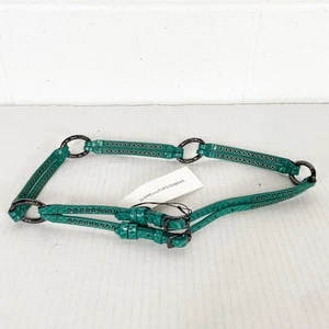 NEW Diane von Furstenberg Green Snake Leather Miller Belt Women's XL DVF - Picture 1 of 8
