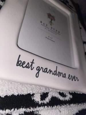 Rae Dunn 5x7 MELHOR AVÓ DE TODOS OS TEMPOS Moldura de Marfim Suporte de Cerâmica Dia das Mães - Imagem 1 de 4