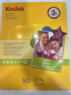 Kodak 50 Sheet Gloss 8.5" x 11" Photo Paper, Factory Sealed NEW - Image 1 of 2
