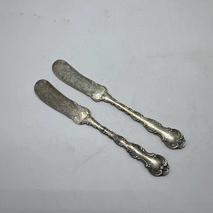 Gorham Strasbourg Sterling 6" flacher Griff Butterstreuer 2er Set - Bild 1 von 15