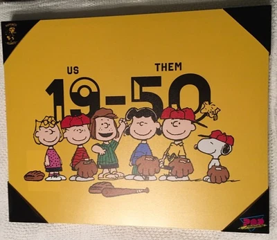 PEANUTS 1950 SNOOPY~GANG BASEBALL 75th Anniversary CANVAS WALL ART PRINT  NWT - Image 1 of 4