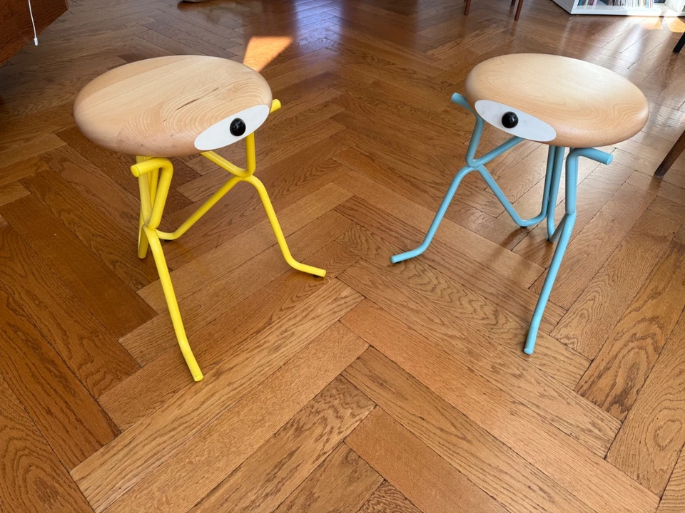 Pair of very Rare Phillip Grass “Companion” Stools - Image 1 of 4