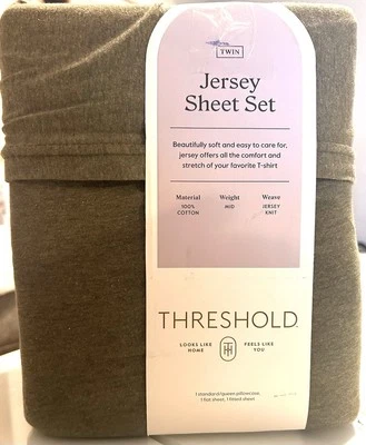 THRESHOLD~! Twin Jersey Sheet Set - Green - Image 1 of 2