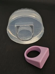 CLEAR SILICONE MOLD (MR205) CHUNKY RING CLEAR MOLD SIZE US 6 - Picture 1 of 5