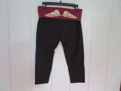 Victoria's Secret - Leggings Negros con Cintura Merlot Talla Mediana - Lentejuelas Foto 1 de 4