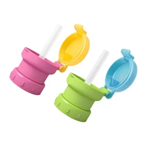 2pcs Spill Proof Water Bottle Cover Caps Portable Juice Bottle Caps with Straw - Picture 1 of 12