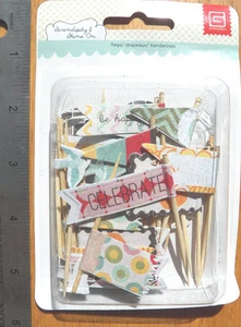 Scrapbook Embellishments Basic Grey  On 24 pc Flags Paper Cottage Cards Altered  - Picture 1 of 2