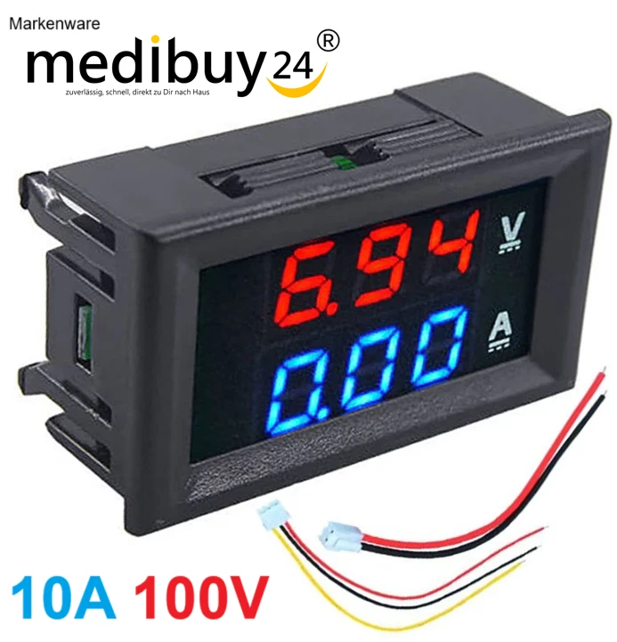 10A 100V LED Digitalanzeige Volt Strom Spannungsmesser Voltmeter Amperemeter Neu - Bild 1 von 4