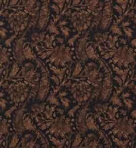 Zoffany Curtain Fabric 'COCHIN' 2 METRES (200cm) CHARCOAL/RUST Linen Blend  - Picture 1 of 6