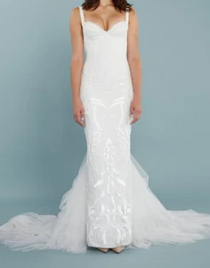 Katie May Geneva Wedding Dress Small 4-6 Off-White Tulle Embroidery Sexy Beach - Picture 1 of 8