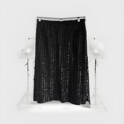 Блестки шелк гламур винтажный 80-х юбка вручную бисером Индии вечер вечеринки Новый год Ev - Изображение 1 из 4