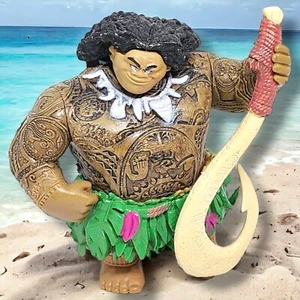 Disney Moana Maui Figure Plastic 4” W/ Hook The Rock Tattoos Heavy - Picture 1 of 4