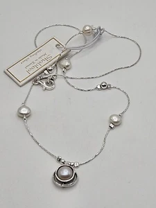 Shablool Didae Sterling Silver White Pearl Pendant Daintily Necklace - Picture 1 of 10