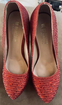 DE BLOSSOM COLLECTION PEDRERÍA ROJO BRILLO PLATAFORMAS TACONES DE AGUJA 8M $119 Foto 1 de 4