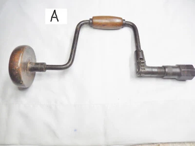 (A)  Ancien vilebrequin chignole manuelle perceuse outil de menuisier ebeniste - Photo 1/4