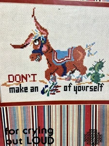 1979 Don't Make An Ass Of Yourself Jane Arlyn Crabtree Kreuzstichmusterkarte - Bild 1 von 6