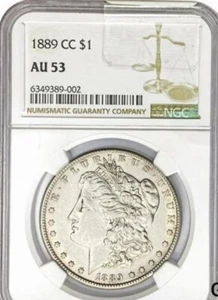 Rare 1889-CC Morgan Silver Dollar NGC  AU53  948796-1 - Picture 1 of 2