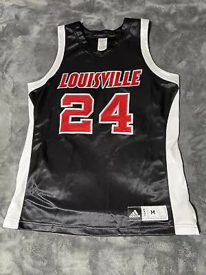 Adidas Louisville Cardinals Basketball Jersey Black #24 Men's Medium - Image 1 of 4
