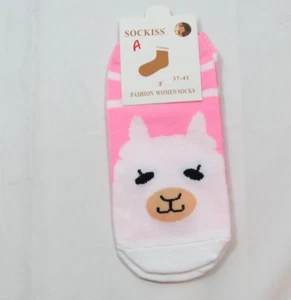 Womens Ankle Camel print high cotton blend Pink socks White Camel Size 9-11 A - Picture 1 of 3